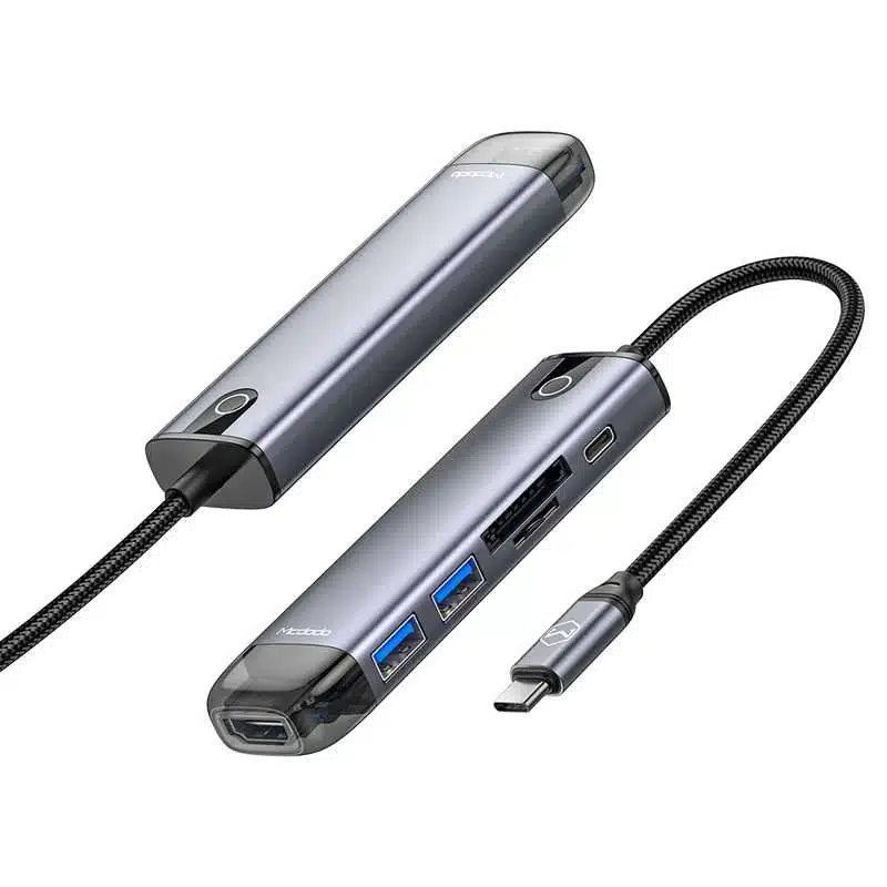 Mcdodo HU-7740 6-in-1 4K 100W USB-C HUB (Grey)
