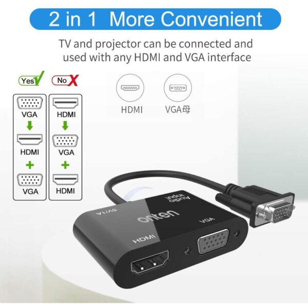 ONTEN OTN 5138HV VGA To HDMI VGA Adapter With Audio 2