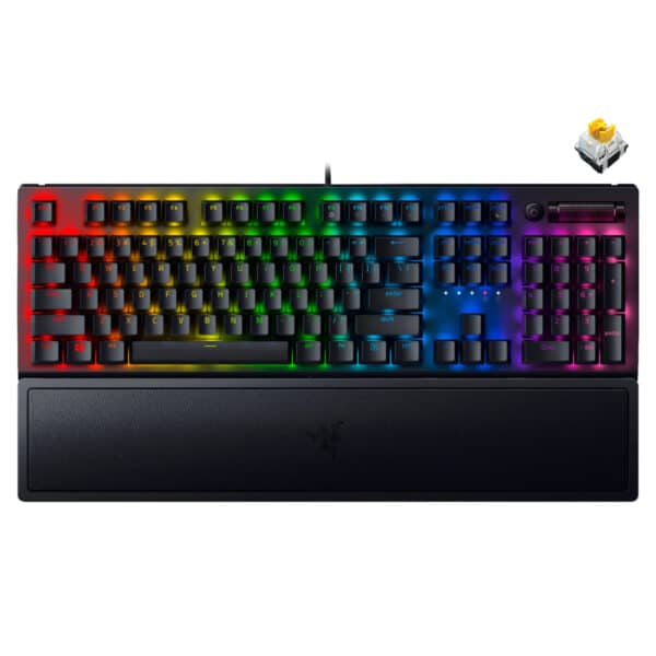 RAZER BLACKWIDOW V3 Yellow SW Wired Mechanical Gaming Keyboard RZ03-0354 -Black