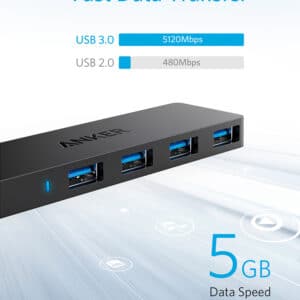 Anker 4 Port Ultra Slim USB3.0 Data HUB A7516016 Black 1