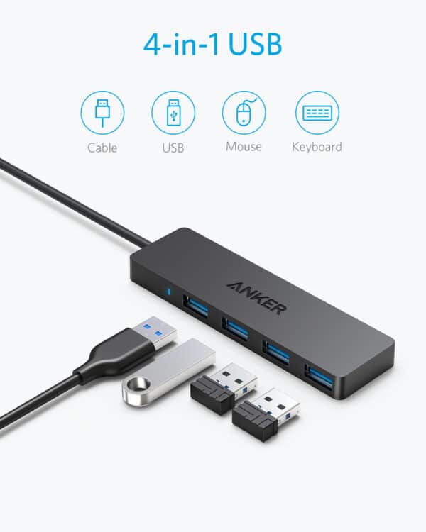 Anker 4 Port Ultra Slim USB3.0 Data HUB A7516016 Black 2