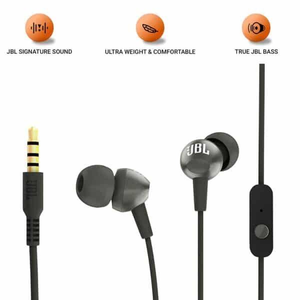 JBL C200SI Wired Earphone -Black - Image 2