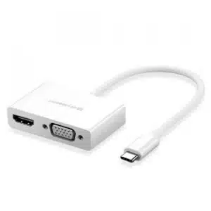 UGREEN 30843 MM123 USB-C to HDMI and VGA Converter 15cm (White)