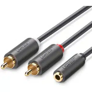 UGREEN 10588 3.5mm Female to 2RCA Male Audio Cable 1.0m (Grey)