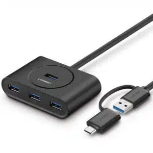 UGREEN 40850 CR113 2-in-1 USB-C + USB-A 3.0 4Ports Hub 1.0m (Black)