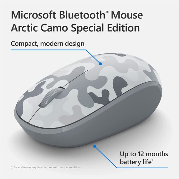 Microsoft 1929 Bluetooth Mouse -White Camo - Image 5