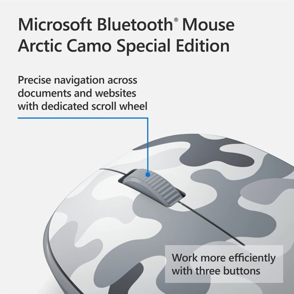 Microsoft 1929 Bluetooth Mouse -White Camo - Image 4