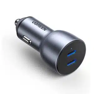 UGREEN 70594 CD213 50W Dual USB-C PD Fast Car Charger (Space Grey)