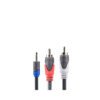 2B CV204 2X1 RCA Socket Audio PC Cable 3.0m (Black)