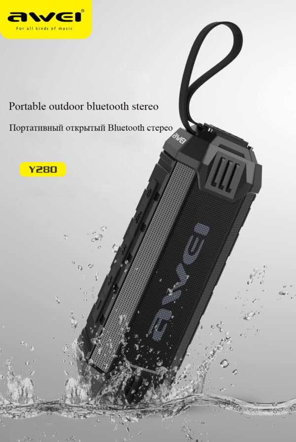 AWEI Y280 Portable Outdoor Waterproof Wireless Speaker Black 5