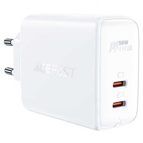 acefast a29 pd50w gan dual usbc port wall charger eu ports