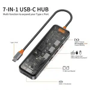 Alternative view of WiWU CB007 Cyber 7-in-1 USB-C HUB (Space Grey)