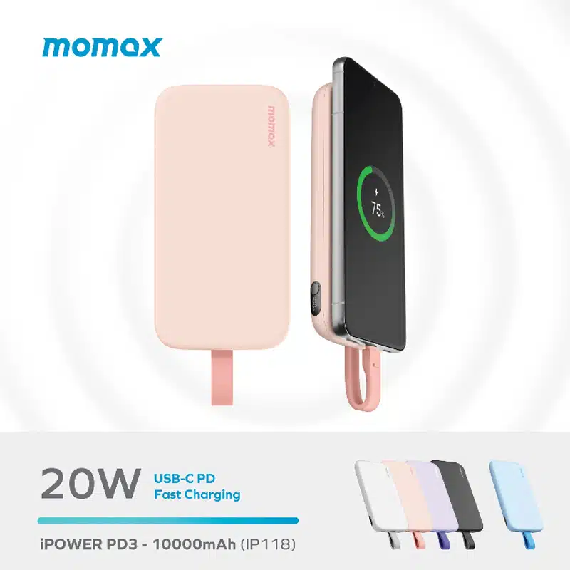 momax IP118W iPower PD3 10000mAh 22.5W Battery Pack (White) - Image 3