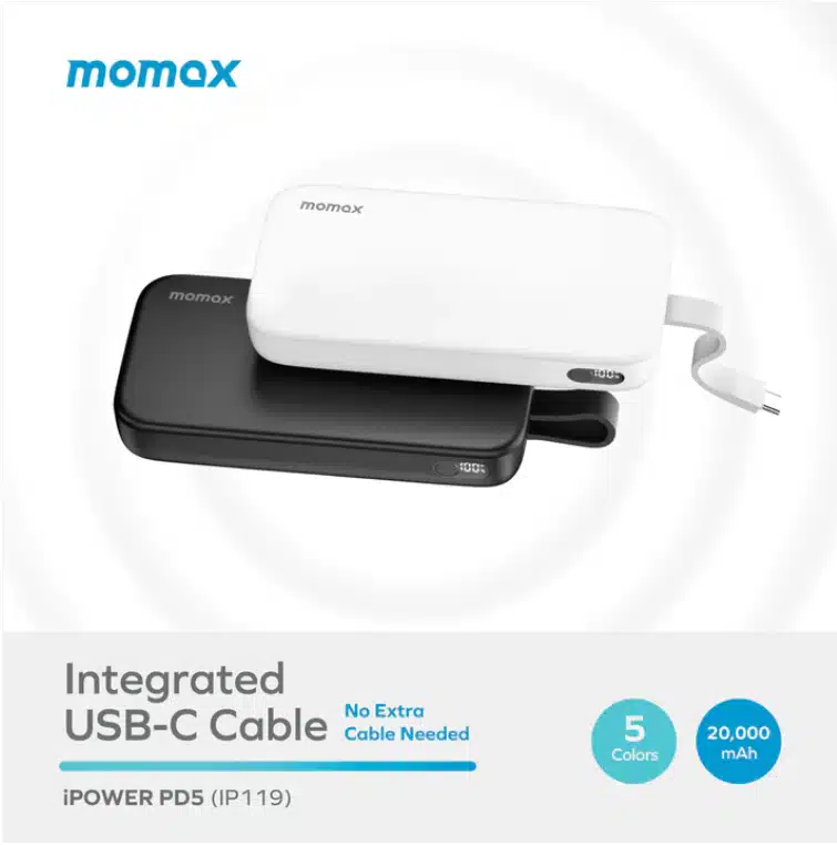 momax IP119W iPower PD5 20000mAh 22.5W Battery Pack (White) - Image 4
