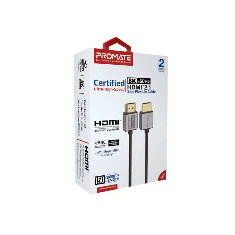PROMATE PrimeLink8K-150 8K 60Hz Certified Ultra High Speed HDMI 2.1 Cable 1.5m (Black) - Image 2