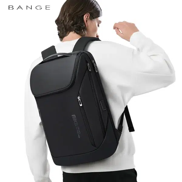 BANGE 2517 LEIYING Leather Backpack -Black - Image 3