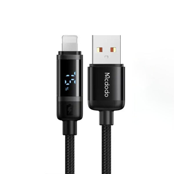 Mcdodo CA-500 3A USB-A to Lightning Digital Display 1.2m Data Cable -Black