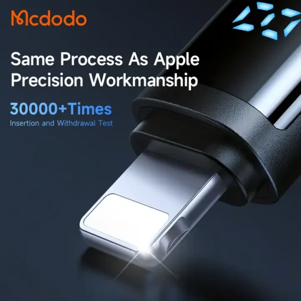 Mcdodo CA-500 3A USB-A to Lightning Digital Display 1.2m Data Cable -Black - Image 4