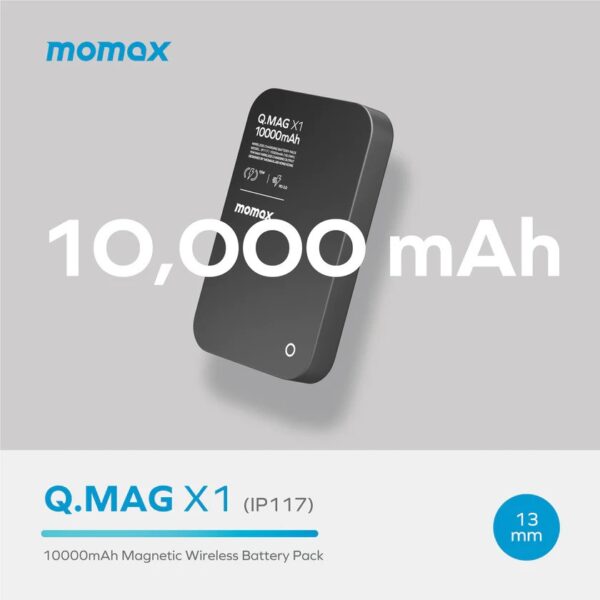 momax IP117D Q.MAG X1 10000mAh 15W Magnetic Wireless Battery Pack Black 1