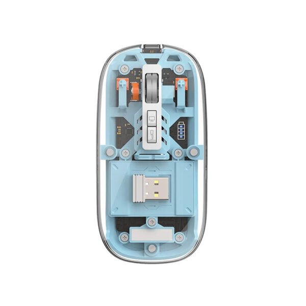 WiWU WM105 Crystal Magnetic Wireless & Bluetooth Mouse -Blue