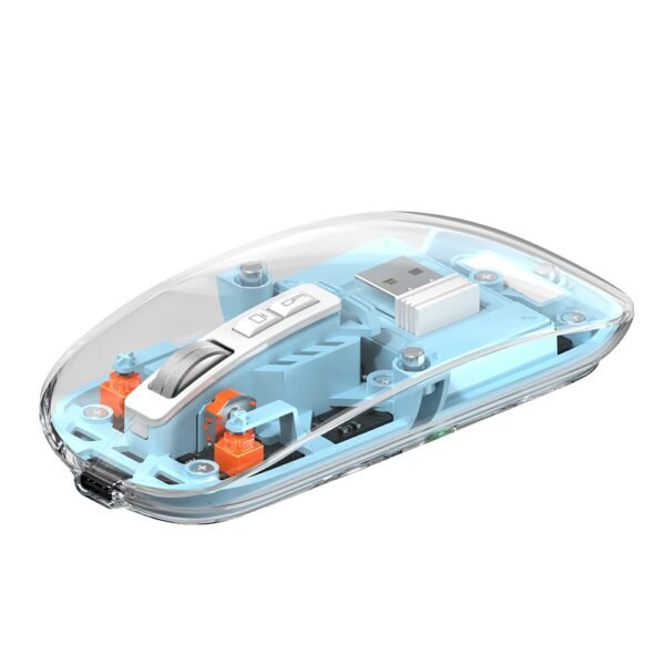 WiWU WM105 Crystal Magnetic Wireless & Bluetooth Mouse -Blue - Image 2