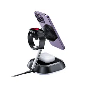 Alternative view of ACEFAST E16 20.5W Desktop 3-in-1 Wireless Charging Holder (Black)