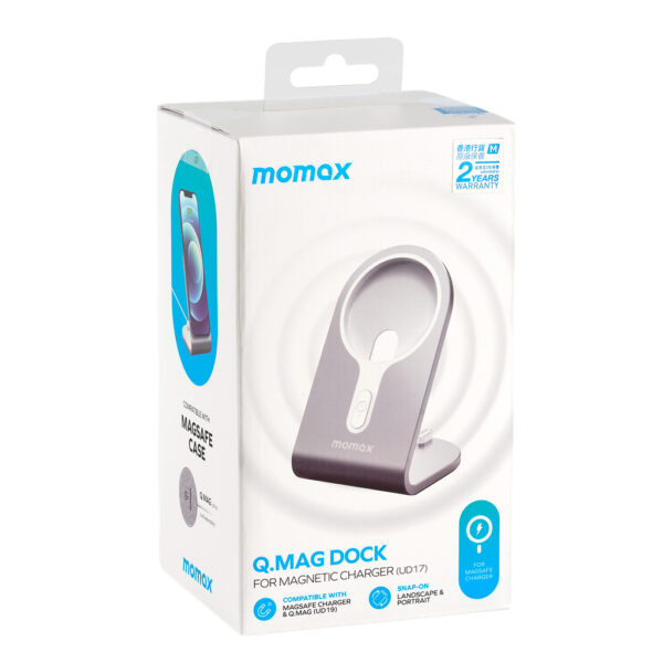 momax UD17S Q.MAG Dock for Magnetic Charger -Silver - Image 3