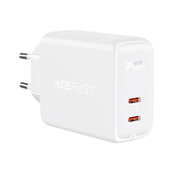 ACEFAST A9 PD40W Dual USB-C Port Charger -White