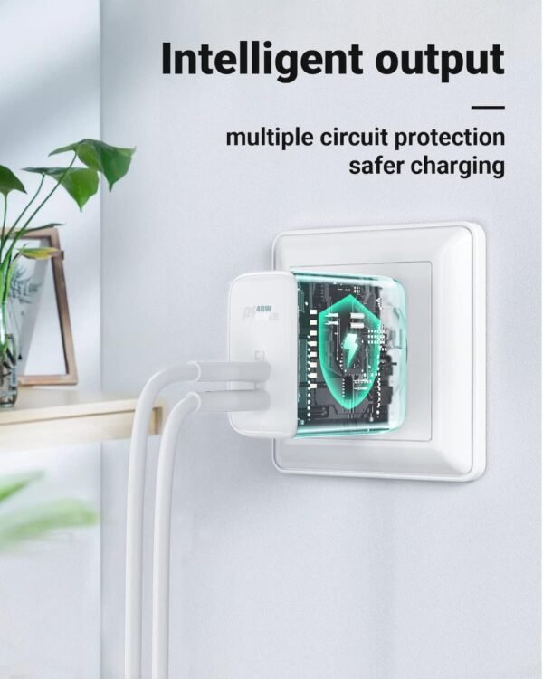 ACEFAST A9 PD40W Dual USB-C Port Charger -White - Image 2