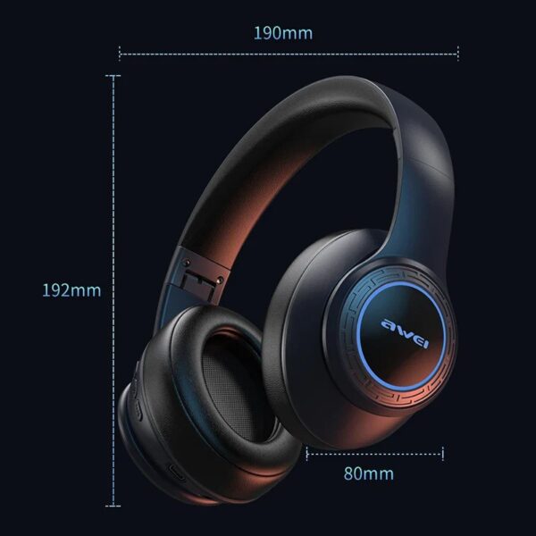 ⁦AWEI A300BL Bluetooth Stereo Headphone -Black⁩ - الصورة ⁦3⁩