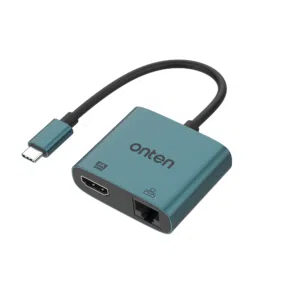 Onten OTN-UC288 2-in-1 USB-C to HDMI 4K Adapter with Ethernet(RJ45)10/100Mbps