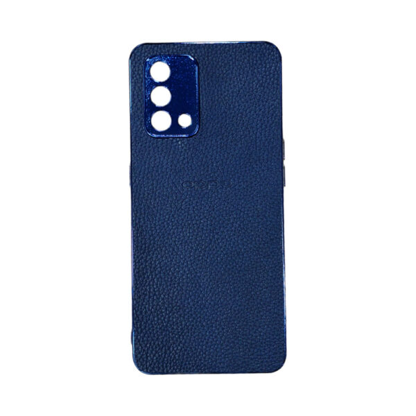 OPPO A74 Leather Copy Back Case Blue