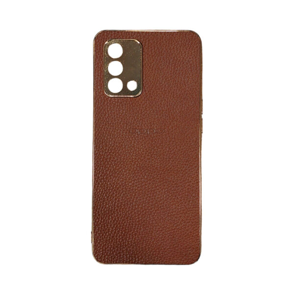 OPPO A74- Leather Copy Back Case -Brown