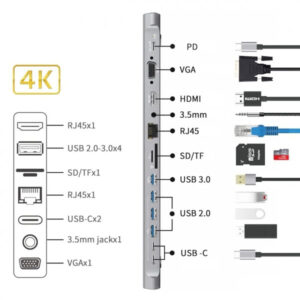 Onten 9199A All in one USB C Mutli Function Docking Station 7