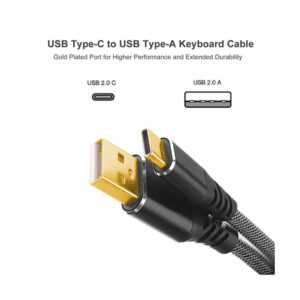 REDRAGON A115 USB C to USB A Coiled Cable for Keyboard Black 2