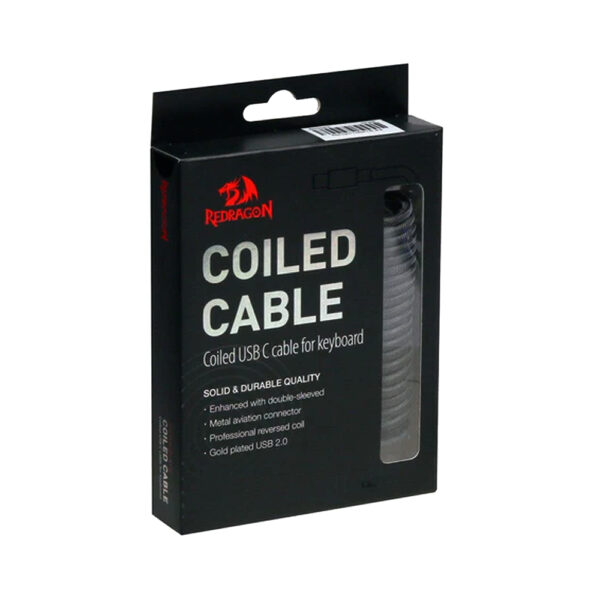 REDRAGON A115 USB C to USB A Coiled Cable for Keyboard Black 8