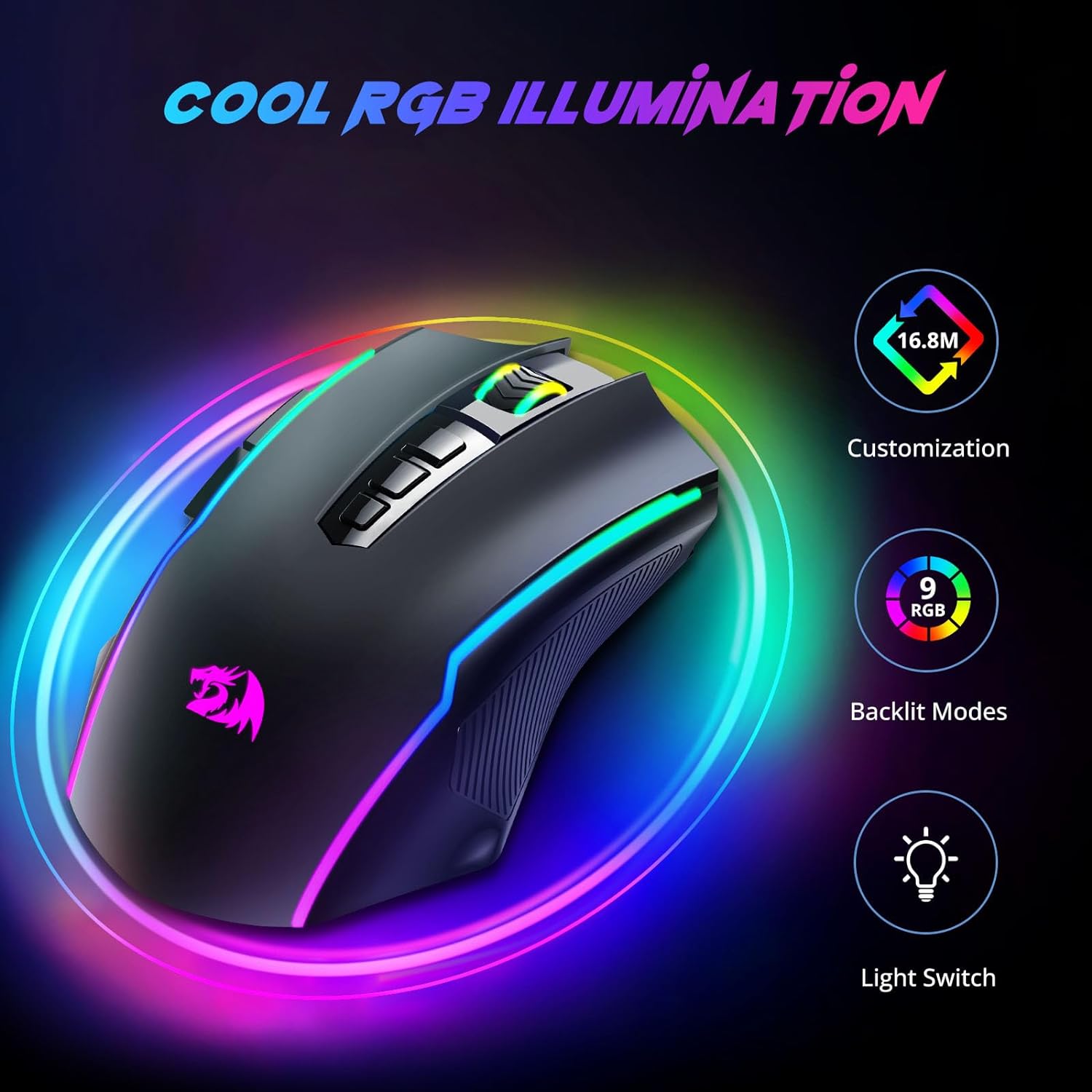 REDRAGON RANGER LITE 2.4GWired Dual Modes RGB Gaming Mouse M910 KS 2