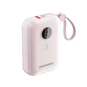 ROCKROSE RRPB49P LEMONADE 10 NEO 10000mAh 20W PD/22.5W Quick Charge Power Bank with Built-in Lightning/USB-C Cable (Pink)