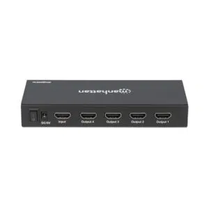 Open Box manhattan 207805 CV667 4K 60Hz 4-Port HDMI Splitter (Black)