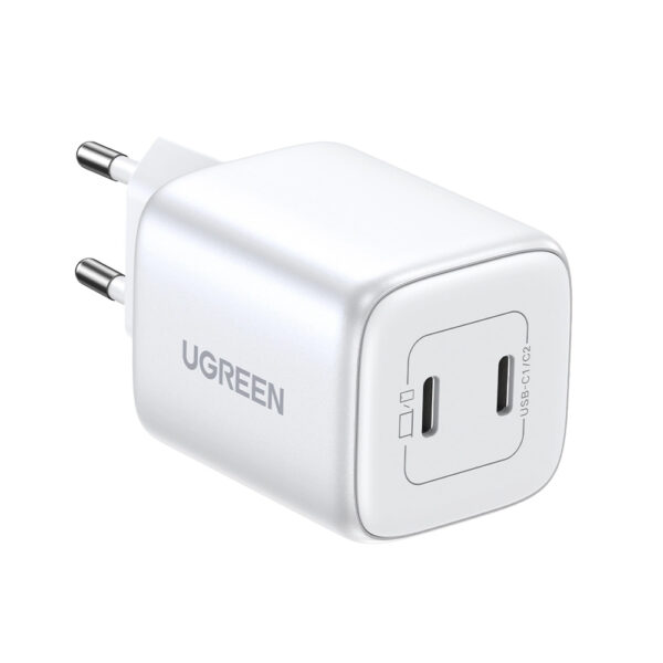 UGREEN 15327 CD294 Nexode 45W Dual USB C PD GaN Fast Charger White