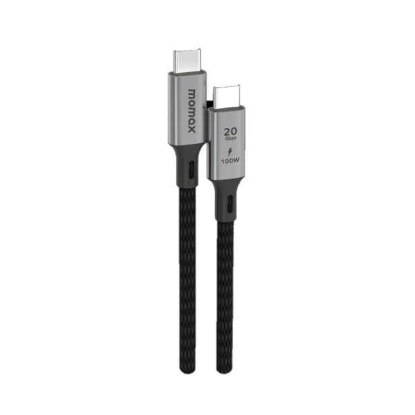 momax DC31D Elite 100W 20Gbps 4K USB C to USB C 1m Charging Cable Black