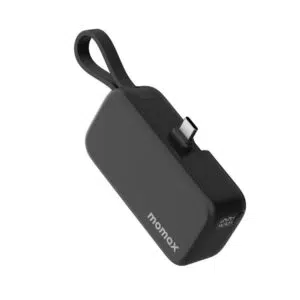 momax IP130D 1-Power Mini 20W 5000mAh 3-in-1 Battery Pack with USB-C Plug (Black)