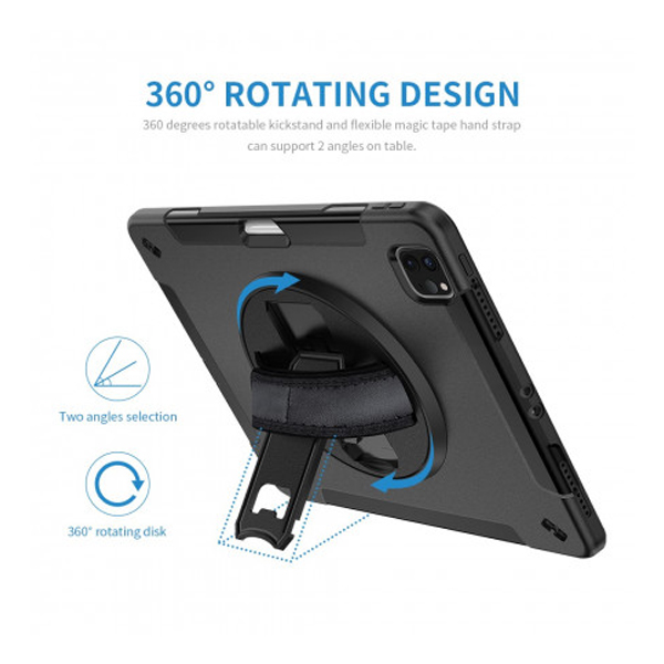 360° Rotation three Layers Protection Case Black 14