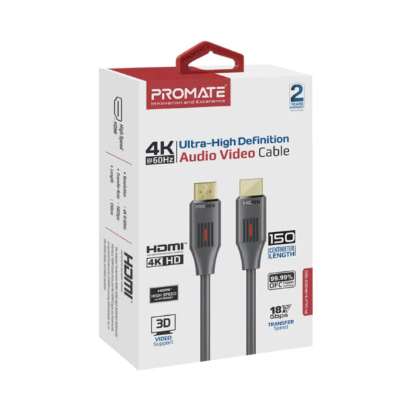 PROMATE ProLink4K60 150 4K 60Hz 18Gbps HDMI Audio Video Cable 1.5m Black2