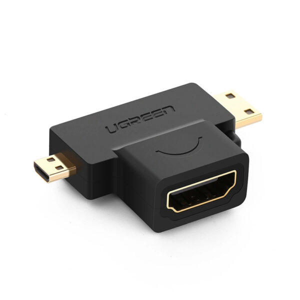 UGREEN 20144 HD129 Micro HDMI Mini HDMI Male to HDMI Female Adapter Black