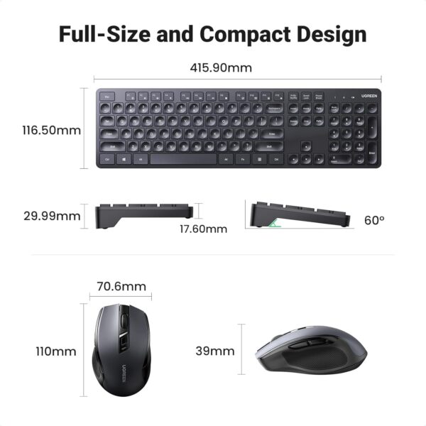 UGREEN 45248EG MK006 Wireless Keyboard amp Mouse Black 1