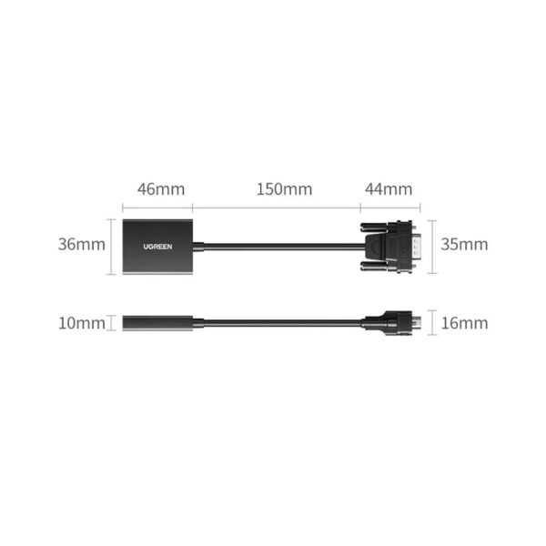 UGREEN 50945 CM513 VGA to HDMI Adapter with Audio 1080P 60Hz Black 2