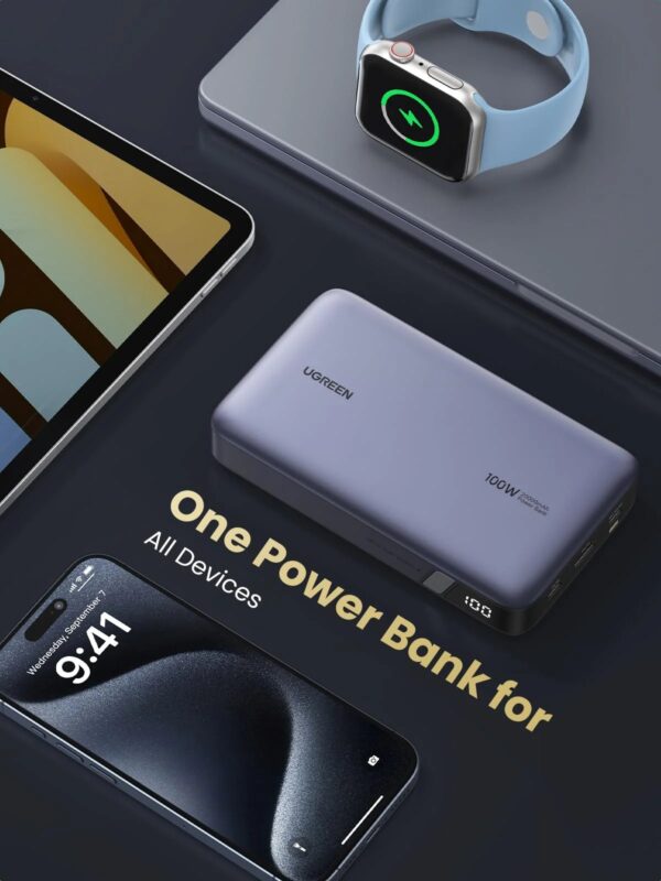 UGREEN 25188 PB720 100W 20000mAh Two-Way Fast Charging Power Bank -Space Grey