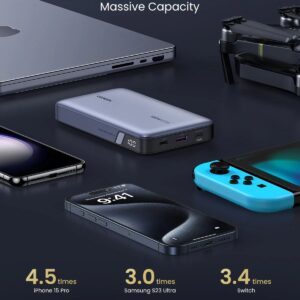 UGREEN 25188 PB720 100W 20000mAh Two-Way Fast Charging Power Bank -Space Grey