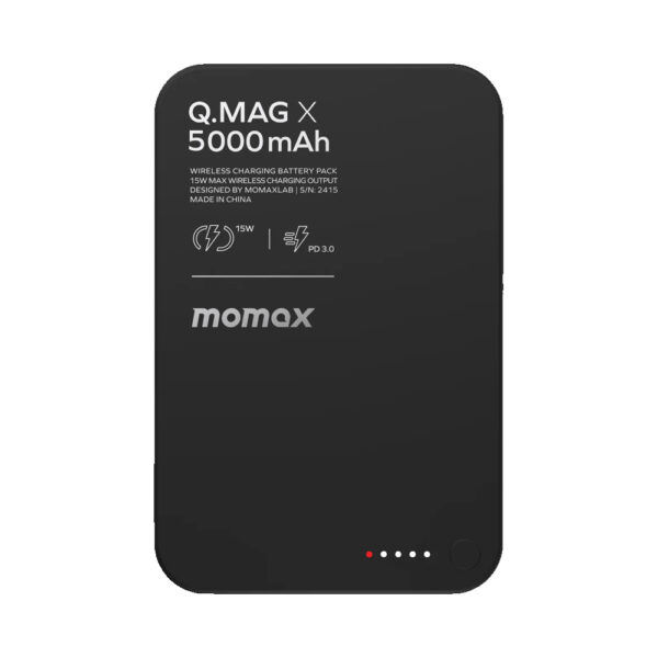 momax IP116AD Q.MAG X 15W 5000mAh Magnetic Wireless Battery Pack 8.3mm Ultra Slim Black